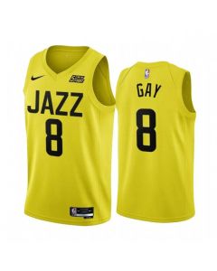 Men's Utah Jazz #8 Rudy Gay 2022/23 Yellow Icon Edition Stitched Basketball Jersey