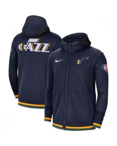 Men's Utah Jazz Navy 75th Anniversary Performance Showtime Full-Zip Hoodie Jacket