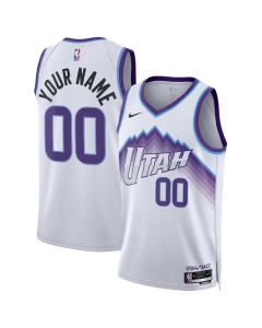 Men's Utah Jazz Nike White Swingman Association Edition Custom Jersey (White)