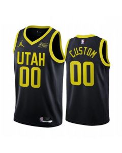 Men's Utah Jazz Orange Customized 2022/23 Black Statement Edition Stitched Basketball Jersey