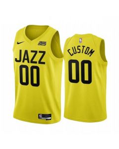Men's Utah Jazz Orange Customized 2022/23 Yellow Icon Edition Stitched Basketball Jersey
