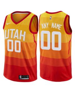 Men's Utah Jazz Orange Customized Stitched NBA Jersey