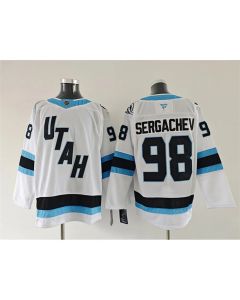 Men's Utah Mammoth #98 Mikhail Sergachev White 2025 Stitched Premium Jersey