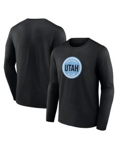 Men's Utah Mammoth Black Draft Logo Long Sleeve T-Shirt