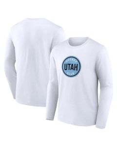 Men's Utah Mammoth White Draft Logo Long Sleeve T-Shirt