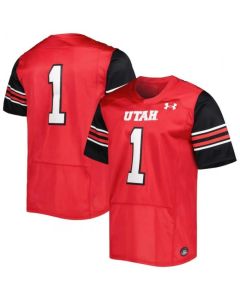 Men's Utah Utes #1 Red Limited Stitched Football Jersey