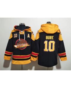Men's Vancouver Canucks #10 Pavel Bure Black Ageless Must-Have Lace-Up Pullover Hoodie