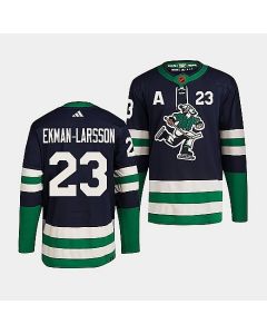 Men's Vancouver Canucks #23 Oliver Ekman-Larsson Navy 2022 Reverse Retro Stitched Jersey
