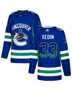 Men's Vancouver Canucks #33 Henrik Sedin Blue Drift Fashion Stitched NHL Jersey