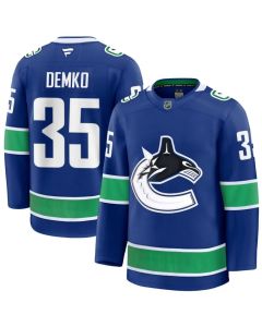 Men's Vancouver Canucks #35 Thatcher Demko Blue Home Premium Jersey