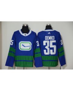 Men's Vancouver Canucks #35 Thatcher Demko Blue Stitched NHL Jersey