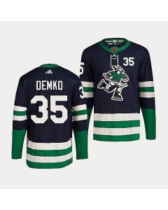 Men's Vancouver Canucks #35 Thatcher Demko Navy 2022 Reverse Retro Stitched Jersey