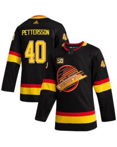 Men's Vancouver Canucks #40 Elias Pettersson 50th Anniversary Black Stitched Jersey