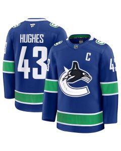 Men's Vancouver Canucks #43 Quinn Hughes Blue 2024-25 Home Stitched Hockey Jersey