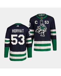 Men's Vancouver Canucks #53 Bo Horvat Navy 2022 Reverse Retro Stitched Jersey