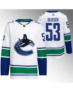 Men's Vancouver Canucks #53 Teddy Blueger White Retro Stitched Jersey