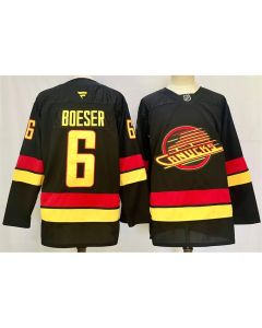 Men's Vancouver Canucks #6 Brock Boeser Black 2024-25 Alternate Stitched Hockey Jersey