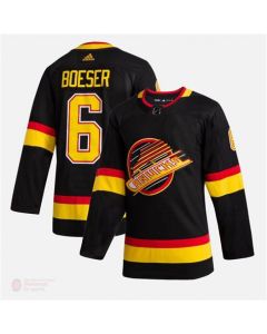Men's Vancouver Canucks #6 Brock Boeser Black Stitched NHL Jersey