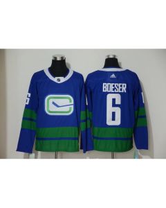 Men's Vancouver Canucks #6 Brock Boeser Blue Stitched NHL Jersey