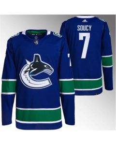 Men's Vancouver Canucks #7 Carson Soucy Blue Stitched Jersey