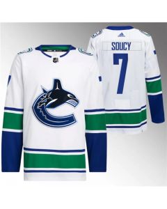 Men's Vancouver Canucks #7 Carson Soucy White Stitched Jersey