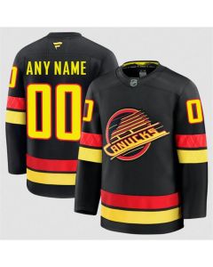 Men's Vancouver Canucks Active Player Custom Black 2024-25 Alternate Stitched Hockey Jersey (Black)