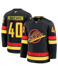 Men's Vancouver Canucks Active Player Custom Black 2024-25 Alternate Stitched Hockey Jersey