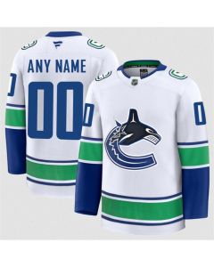 Men's Vancouver Canucks Active Player Custom White 2024-25 Away Stitched Hockey Jersey