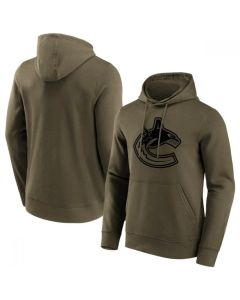 Men's Vancouver Canucks Khaki Iconic Preferred Logo Graphic Hoodie