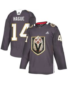 Men's Vegas Golden Knights #14 Nicolas Hague Grey Latino Heritage Night Stitched NHL Jersey