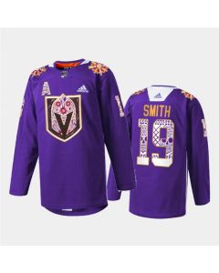 Men's Vegas Golden Knights #19 Reilly Smith Purple Hispanic Heritage Warmup Stitched Jersey