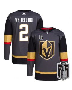 Men's Vegas Golden Knights #2 Zach Whitecloud Gray 2023 Stanley Cup Final Stitched Jersey