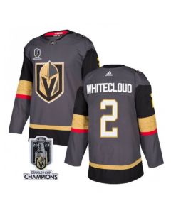 Men's Vegas Golden Knights #2 Zach Whitecloud Grey 2023 Stanley Cup Champions Stitched Jersey