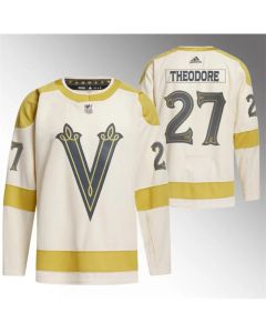 Men's Vegas Golden Knights #27 Shea Theodore Cream 2024 Winter Classic Stitched Jersey
