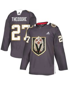 Men's Vegas Golden Knights #27 Shea Theodore Grey Latino Heritage Night Stitched NHL Jersey