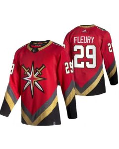 Men's Vegas Golden Knights #29 Marc-Andre Fleury 2021 Reverse Retro Red Stitched NHL Jersey