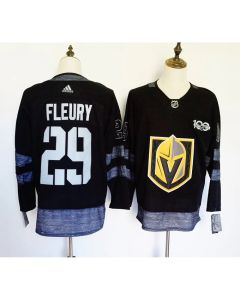 Men's Vegas Golden Knights #29 Marc-Andre Fleury Black 1917-2017 100th Anniversary Stitched NHL Jersey
