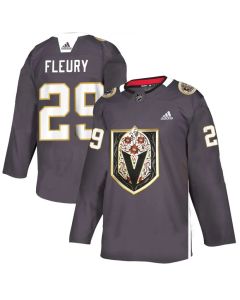 Men's Vegas Golden Knights #29 Marc-Andre Fleury Grey Latino Heritage Night Stitched NHL Jersey