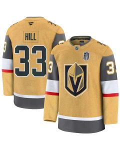 Men's Vegas Golden Knights #33 Adin Hill Gold 2026 Stanley Cup Final Premium Jersey