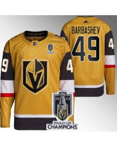 Men's Vegas Golden Knights #49 Ivan Barbashev Gold 2023 Stanley Cup Champions Stitched Jersey