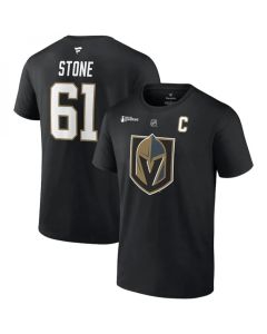 Men's Vegas Golden Knights #61 Mark Stone Black 2023 Stanley Cup Champions Name & Number T-Shirt
