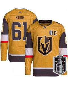 Men's Vegas Golden Knights #61 Mark Stone Gold 2023 Stanley Cup Final Stitched Jersey