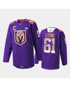 Men's Vegas Golden Knights #61 Mark Stone Purple Hispanic Heritage Warmup Stitched Jersey