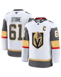 Men's Vegas Golden Knights #61 Mark Stone White 2024-25 Away Stitched Hockey Jersey