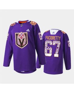 Men's Vegas Golden Knights #67 Max Pacioretty Purple Hispanic Heritage Warmup Stitched Jersey