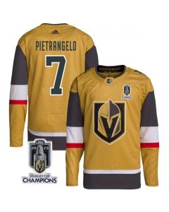 Men's Vegas Golden Knights #7 Alex Pietrangelo Gold 2023 Stanley Cup Champions Stitched Jersey