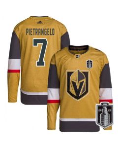 Men's Vegas Golden Knights #7 Alex Pietrangelo Gold 2023 Stanley Cup Final Stitched Jersey
