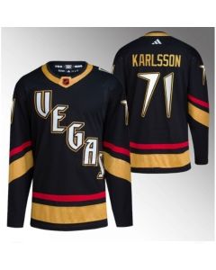 Men's Vegas Golden Knights #71 William Karlsson Black 2022-23 Reverse Retro Stitched Jersey