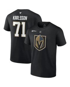 Men's Vegas Golden Knights #71 William Karlsson Black 2023 Stanley Cup Champions Name & Number T-Shirt