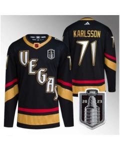 Men's Vegas Golden Knights #71 William Karlsson Black 2023 Stanley Cup Final Stitched Jersey